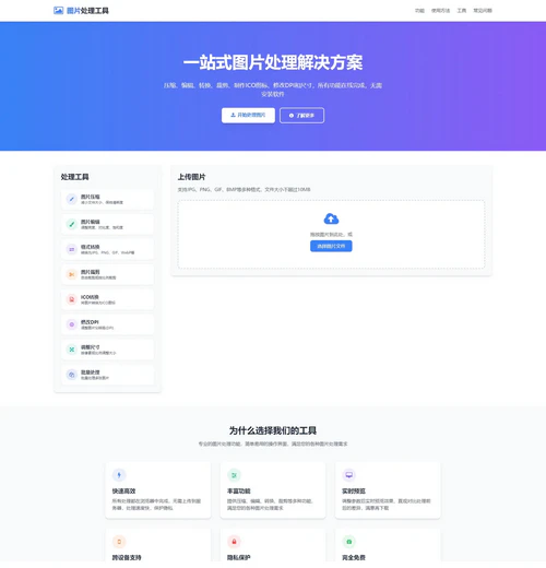 图片处理工具静态页html功能页面