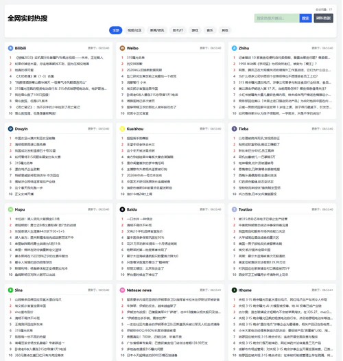 php实时热搜榜源码
