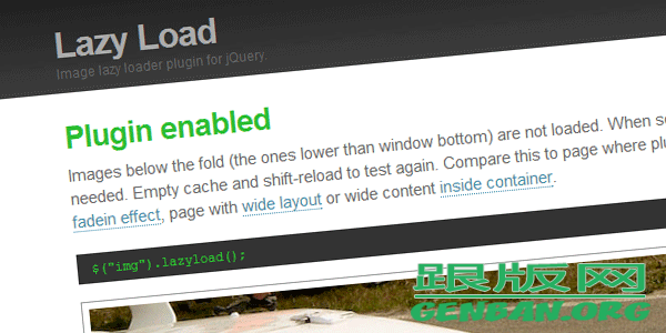 jQuery Lazy Load 图片延迟加载插件