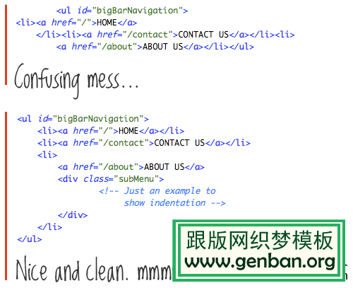 正确的代码缩进 如何规范大型网站的HTML代码-马海祥博客
