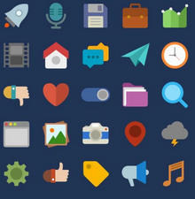 扁平化生活应用图标大全素材