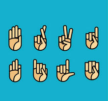 创意的纸质手势图标大全AI素材