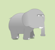 纯css3绘制大象走路动画特效