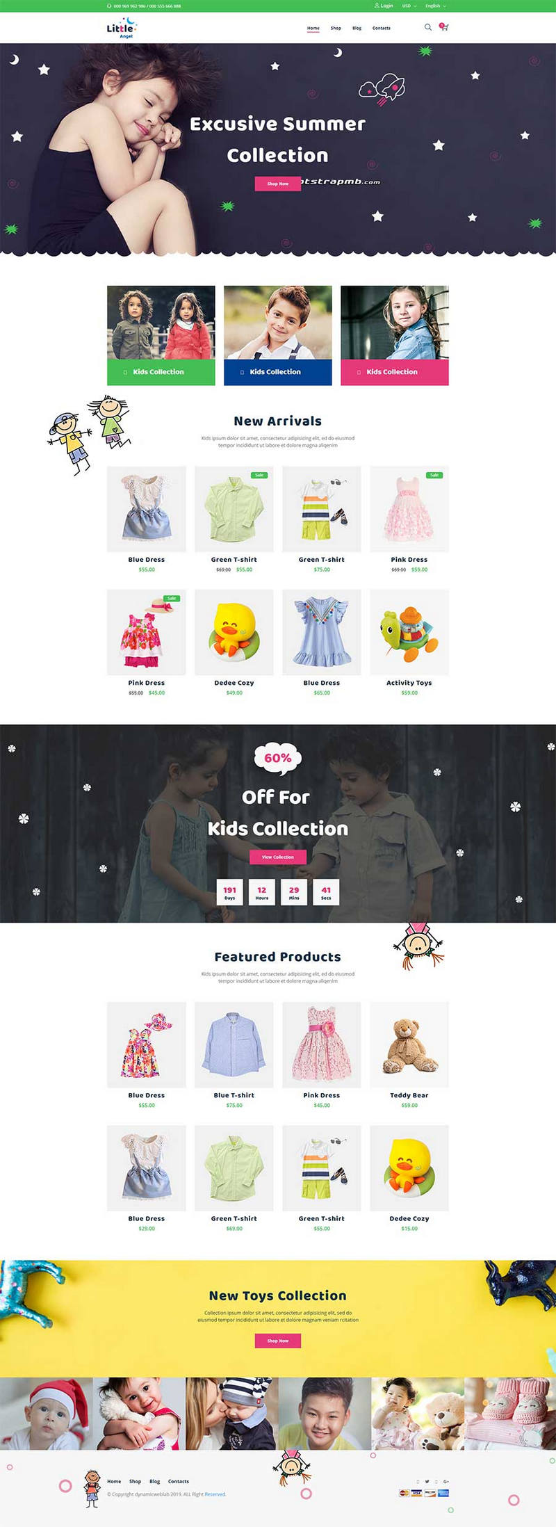 bootstrap响应式儿童用品商城网站模板