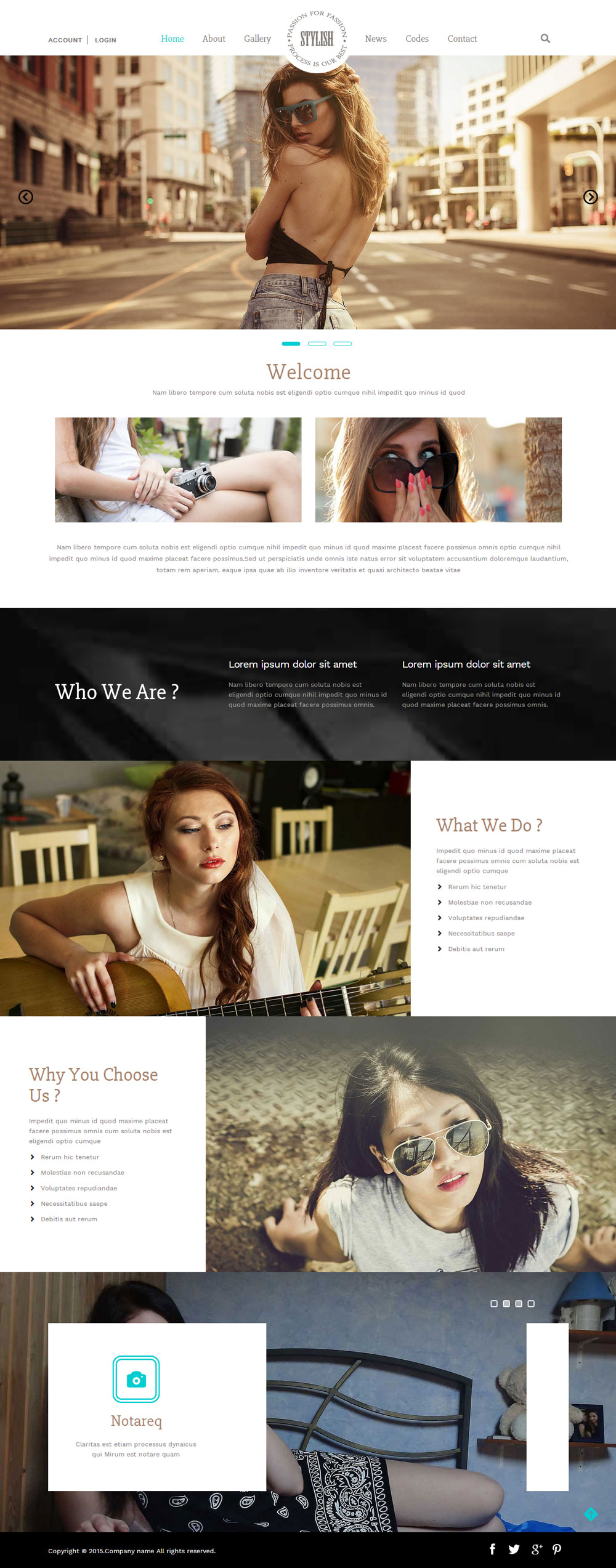 响应式摄影图集模特艺术展示类网站模板