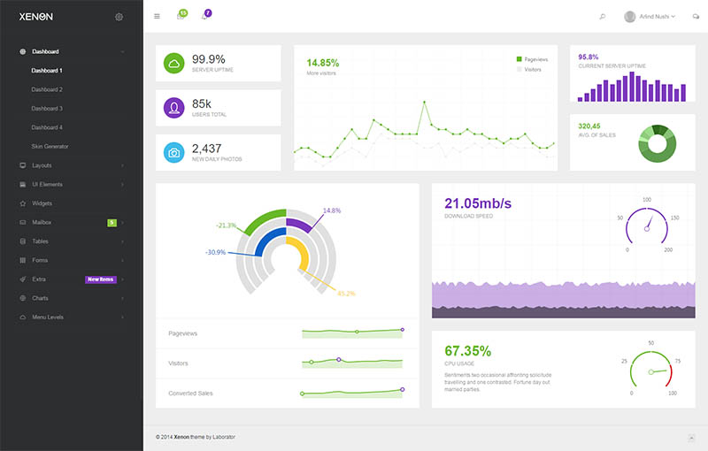 Xenon-admin网站后台管理html模板