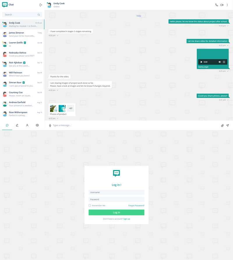 聊天软件ui框架模板