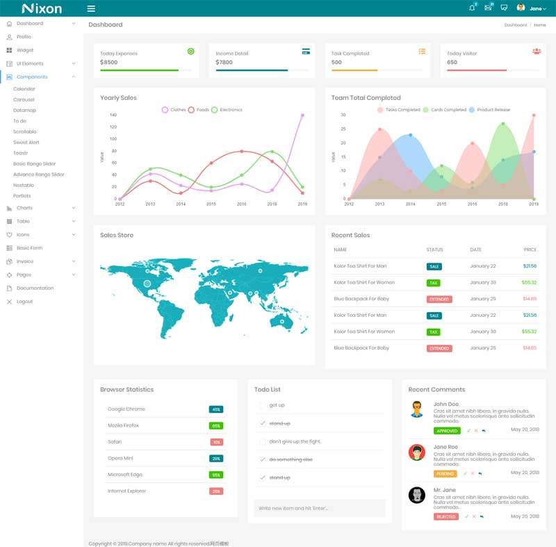 销售电商管理后台ui模板