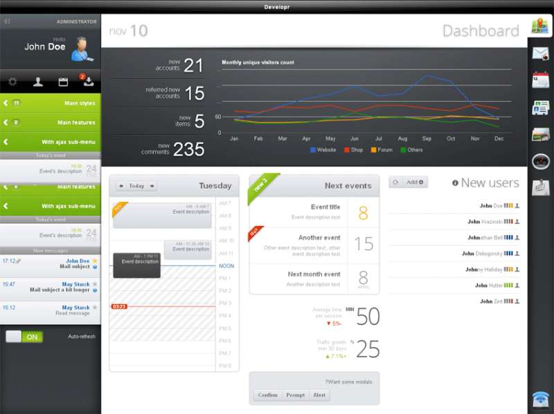 Jquery web2.0ҳӦʽ̨ģhtmlԴ