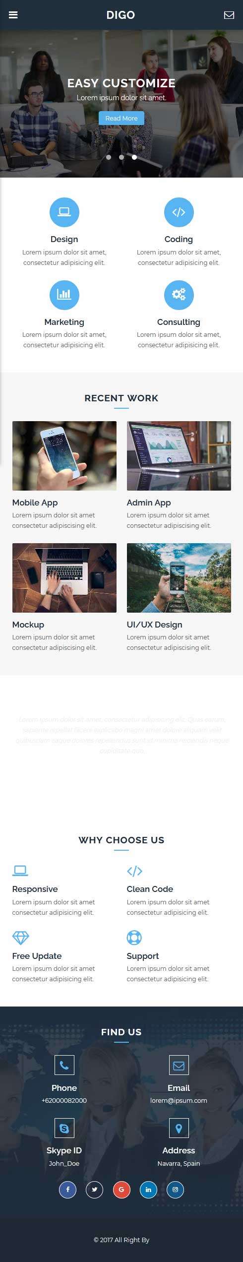 移动端企业产品展示网页模板