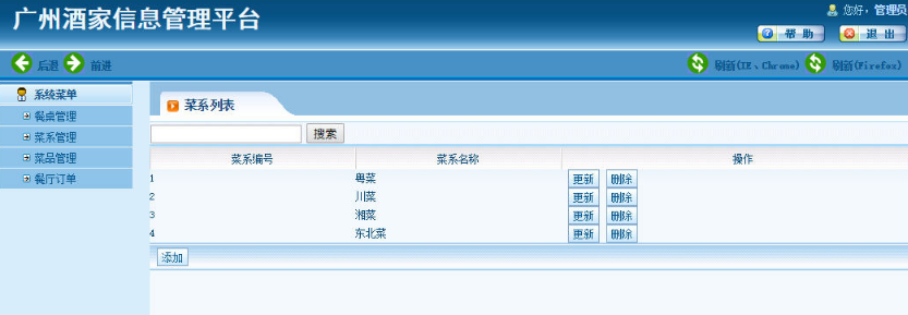 蓝色餐厅外卖点餐后台管理HTML模板