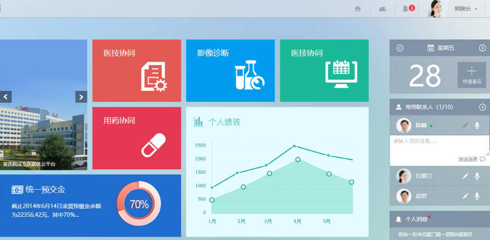 医院协同办公OA后台管理模板