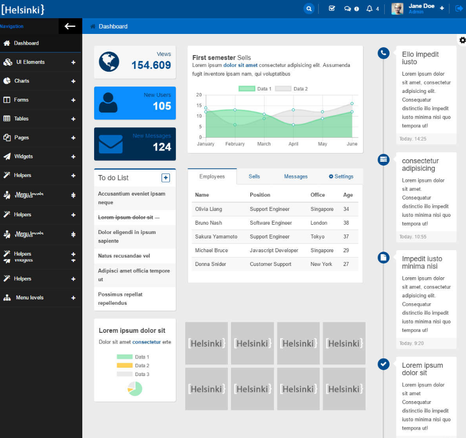 Helsinki响应式后台管理模板