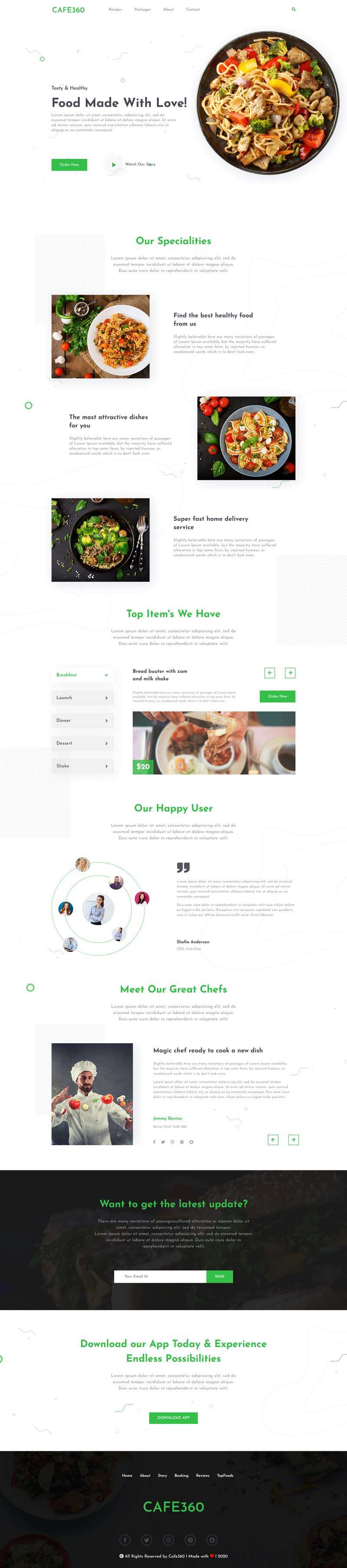 餐厅推荐菜单介绍单页HTML模板