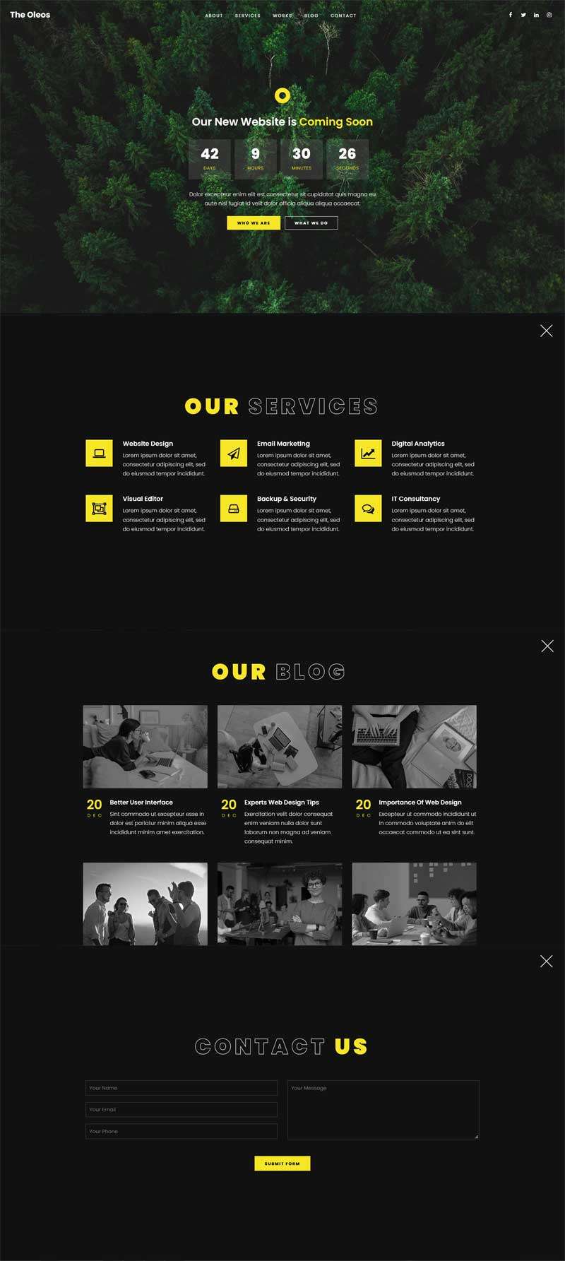 创意的网站即将发布页面H5模板