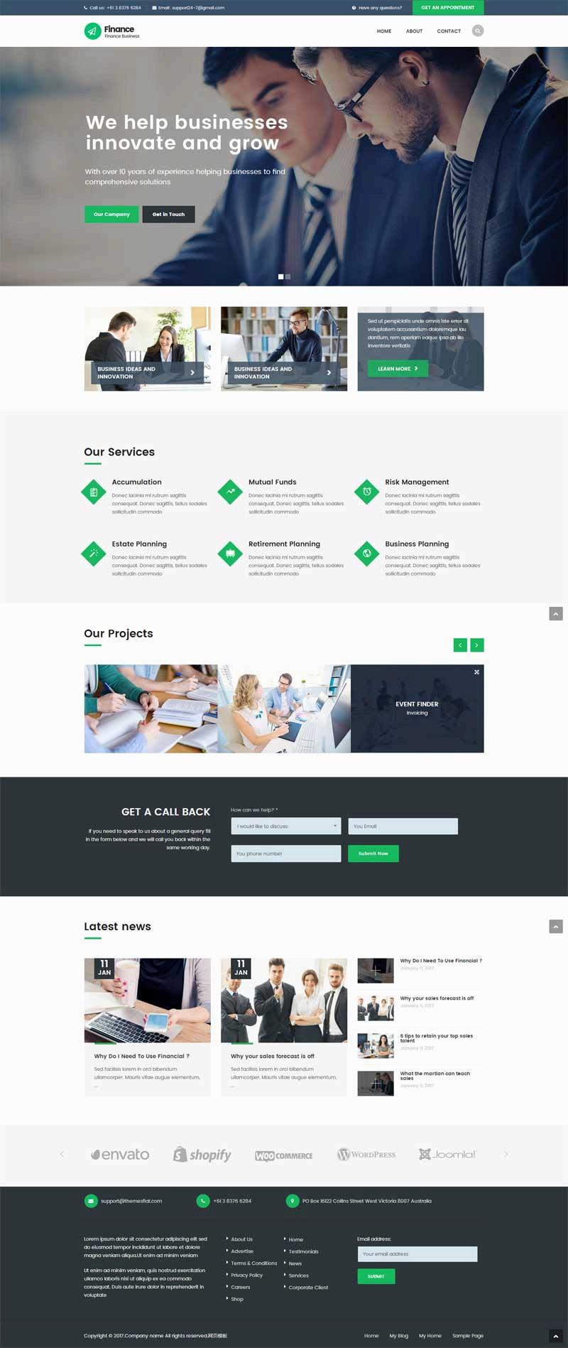 大气的金融理财投资公司网站静态模板