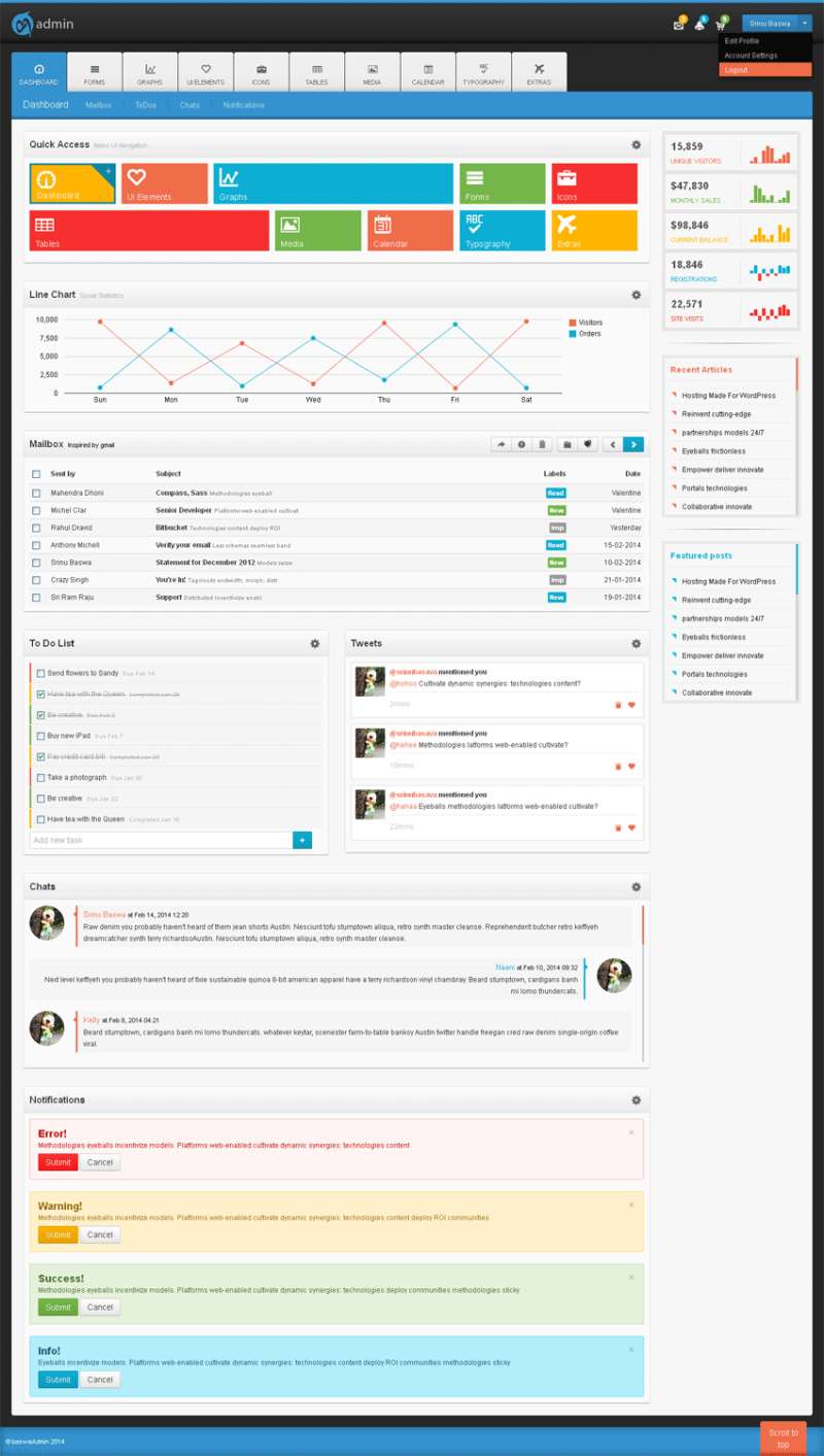 bootstrap响应式网站后台管理模板下载