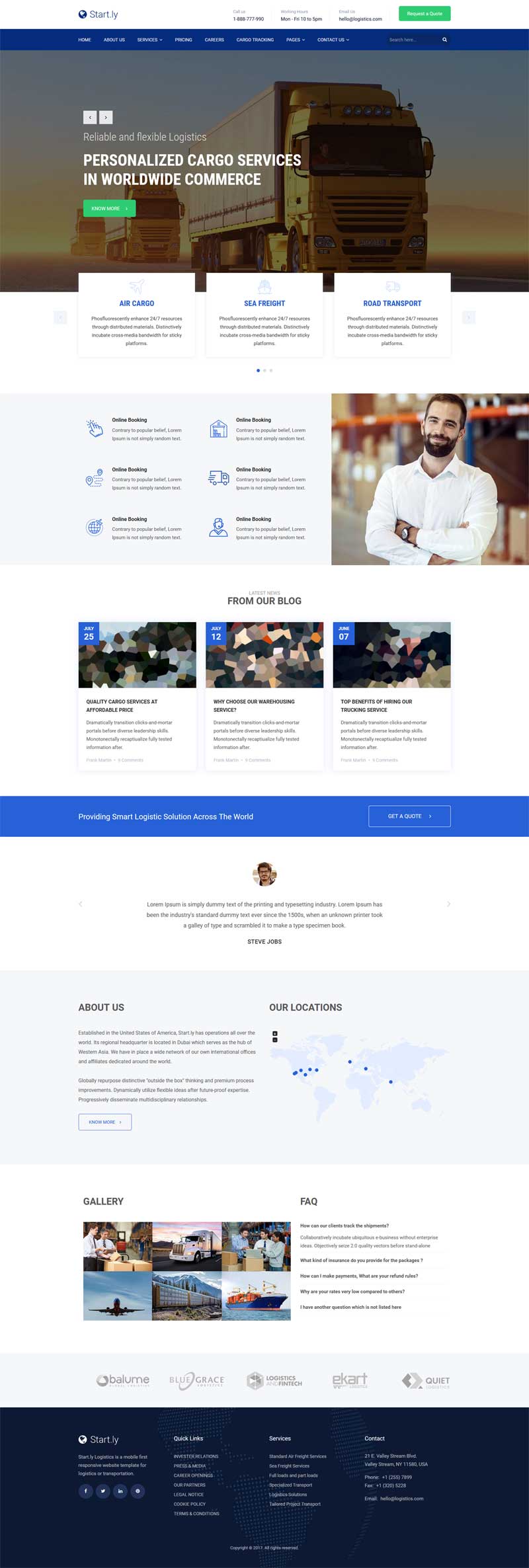 大气的货运物流公司网站html模板