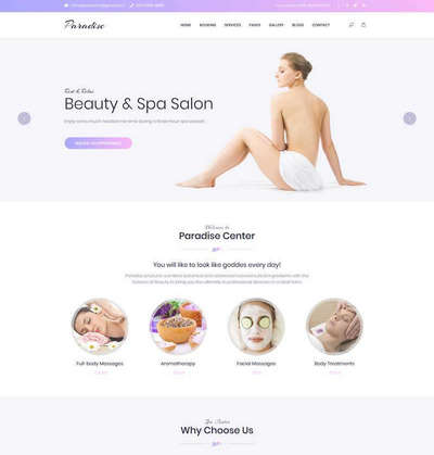 大气女性美容养生spa静态网站模板