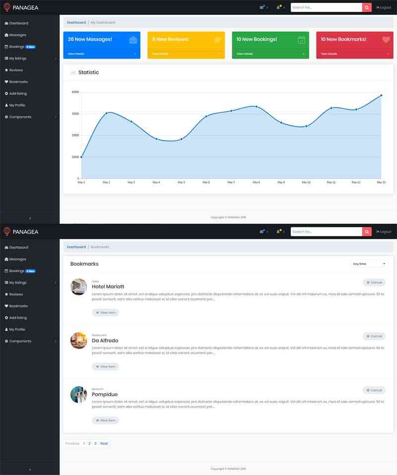 简洁数据统计信息管理系统html静态模板