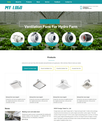 响应式英文外贸LED灯具企业产品展示pbootcms网站模板