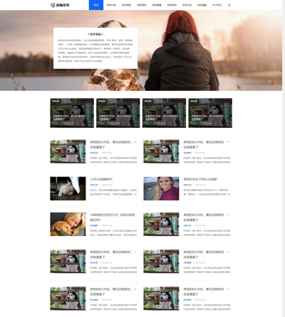 响应式宠物养宠经验资讯类pbootcms网站模板