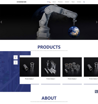 响应式pbootcms英文五金机械零部件外贸网站模板