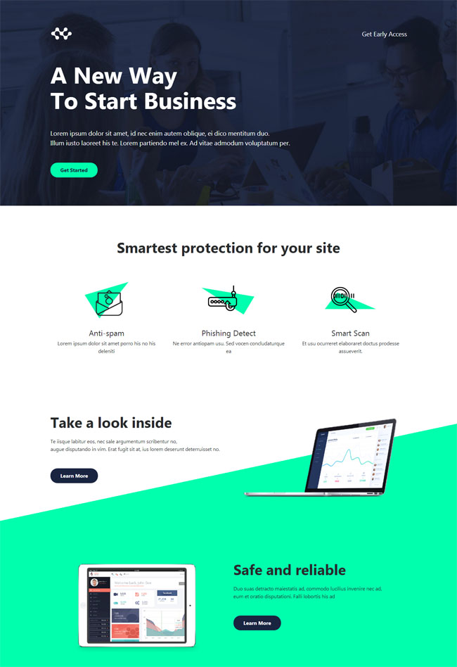 扁平化宽屏HTML5模板