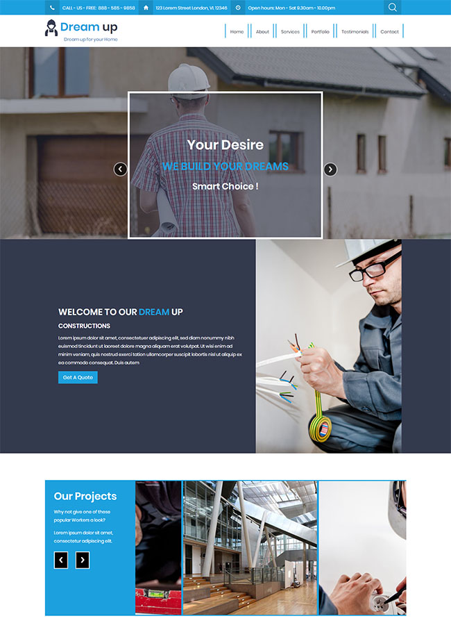 专业机电维修服务企业静态html网站模板