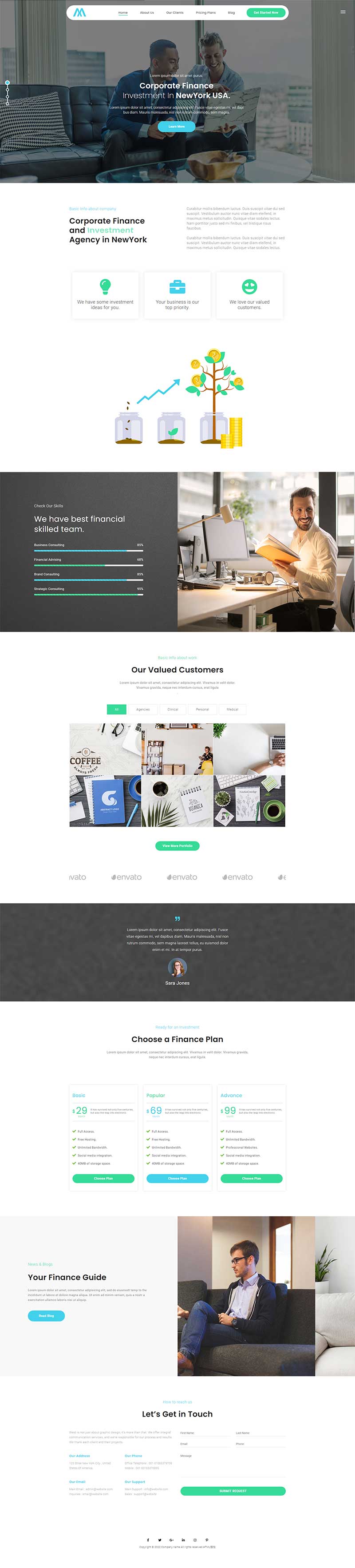HTML5宽屏商务服务公司html静态网站模板