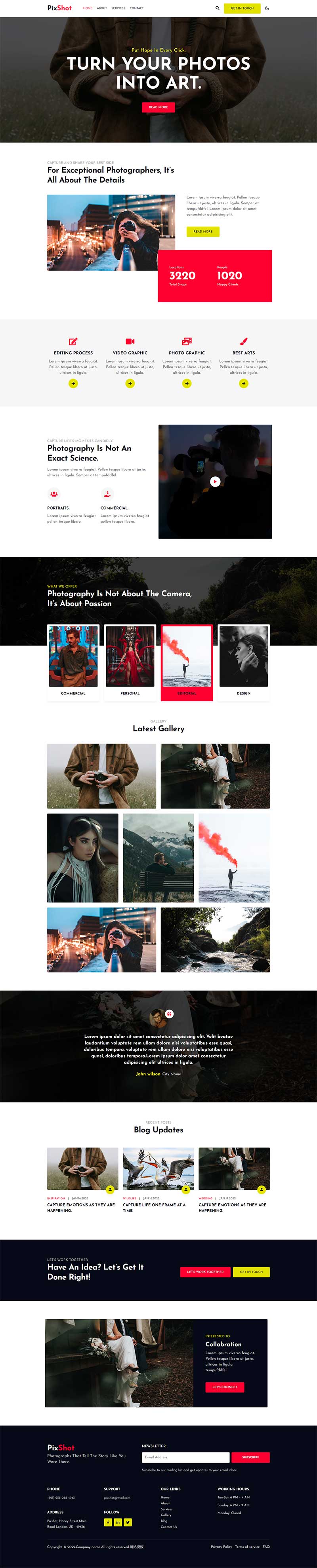 摄影工作室作品展示html网站模板