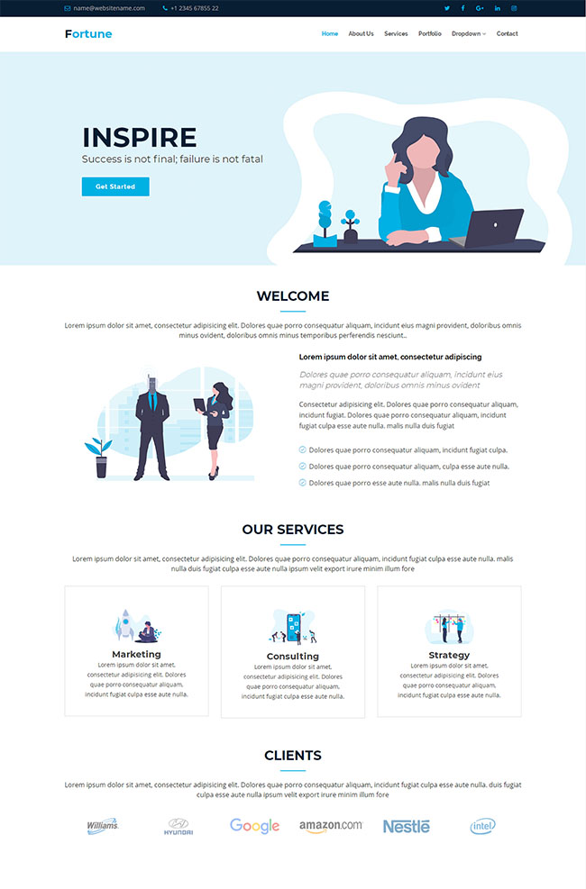 简洁企业HTML5网站模板
