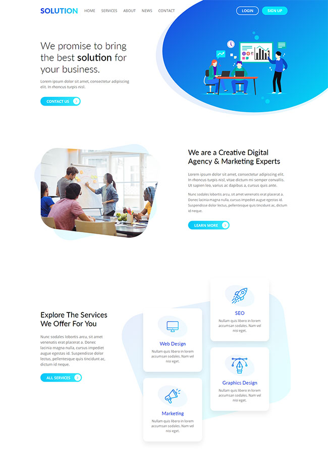 简洁商务培训服务公司静态html单页模板