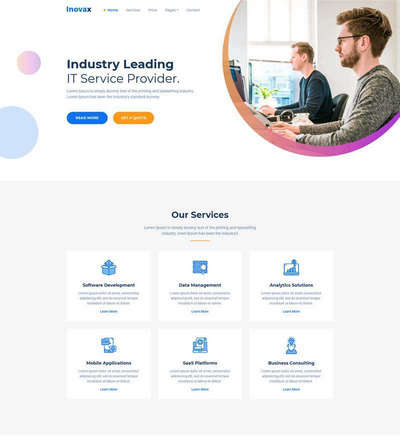 IT解决方案商务服务公司html网站模板