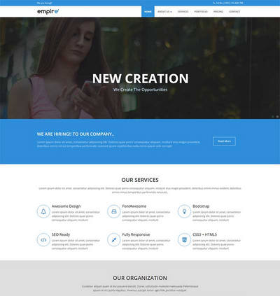 商业项目管理服务公司响应式bootstrap网站模板
