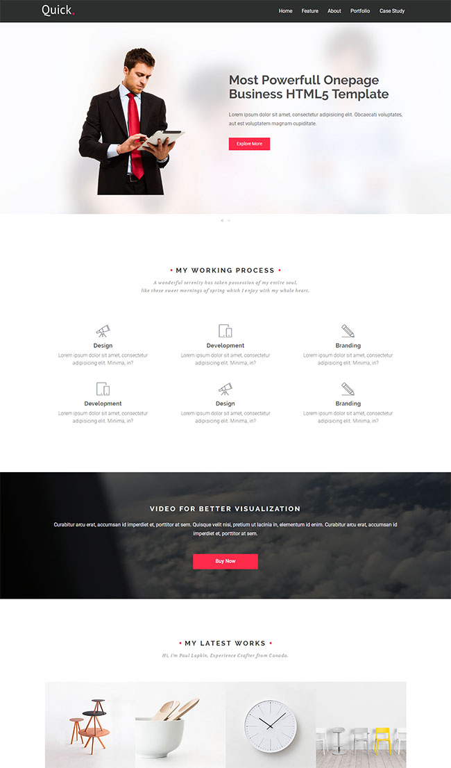 扁平化商务服务公司单页html模板