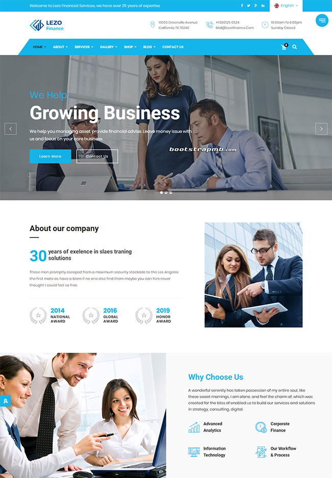 金融投资商务服务通用html静态网页模板