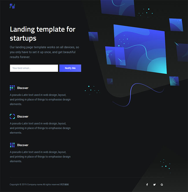 简洁css3动态企业介绍html网页模板