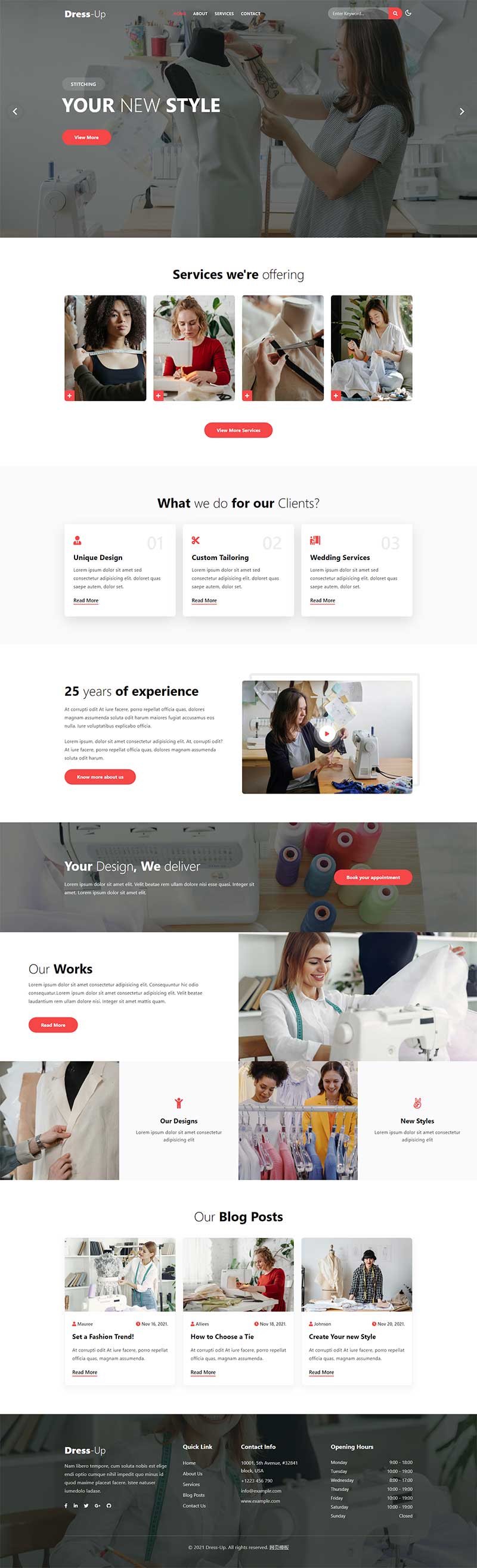 html5专业服装服饰定制企业网页模板