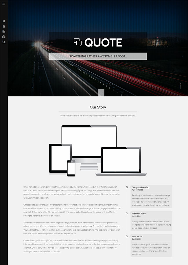 侧栏自适应公司企业官方通用htm模板