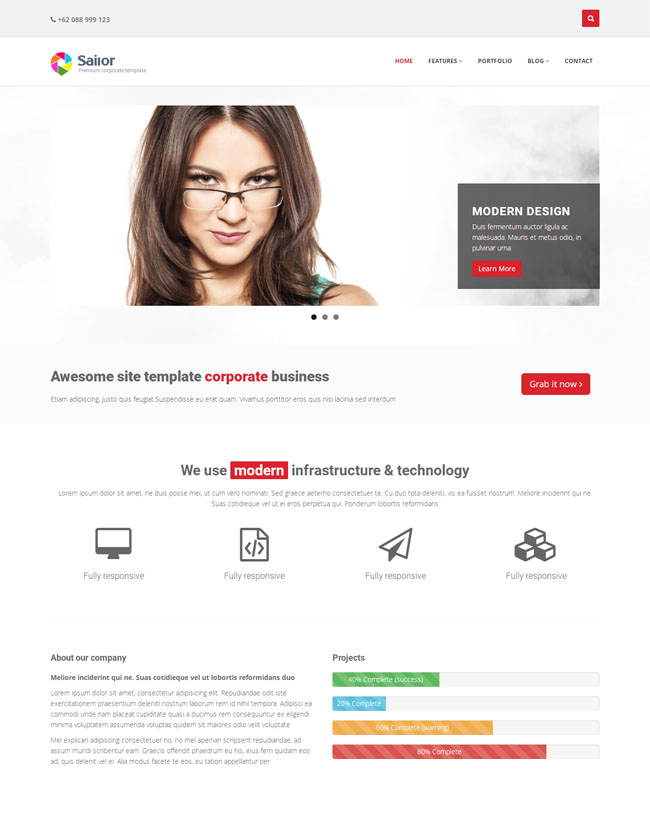 bootstrap商务企业营销服务公司html模板