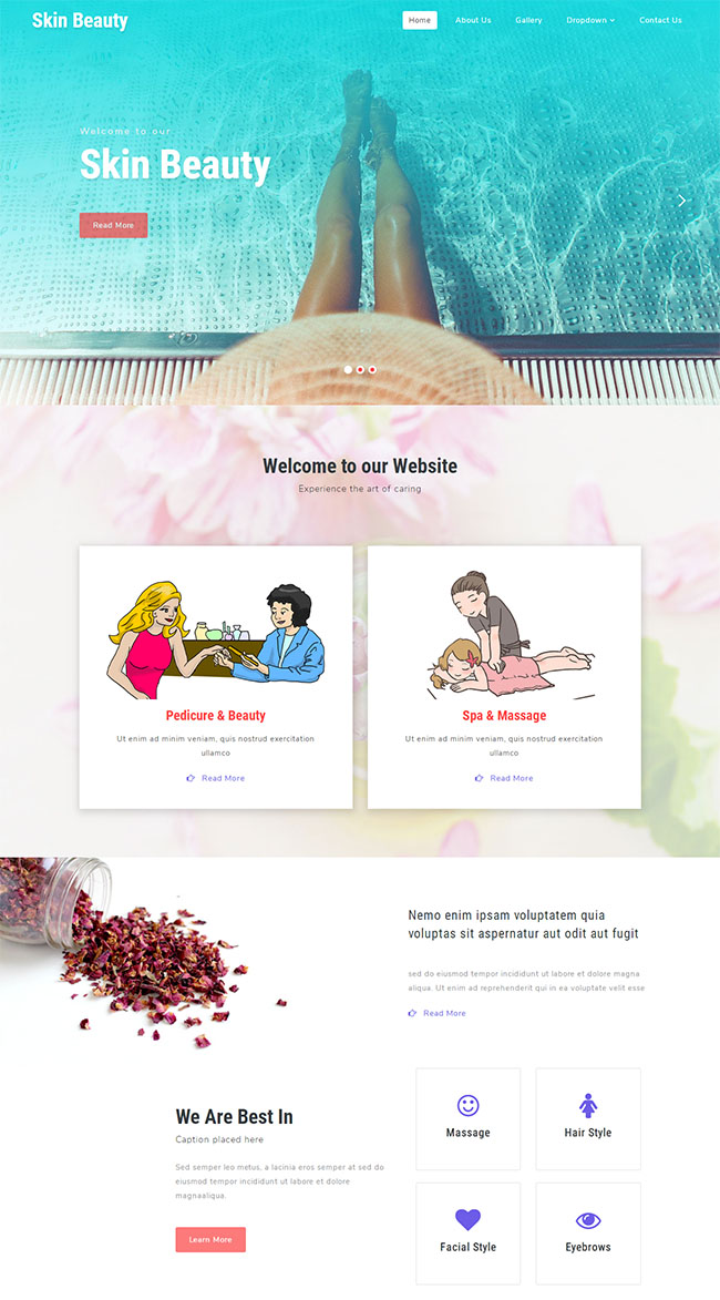 宽屏大气美容养生护肤品公司html模板