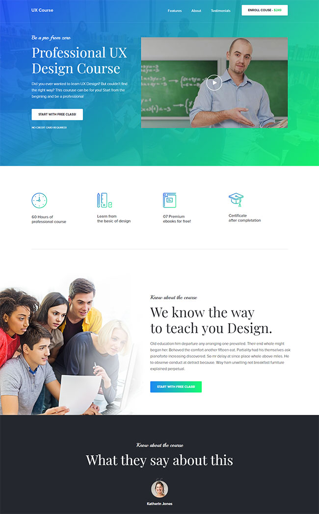 在线课堂教育培训机构html网页模板