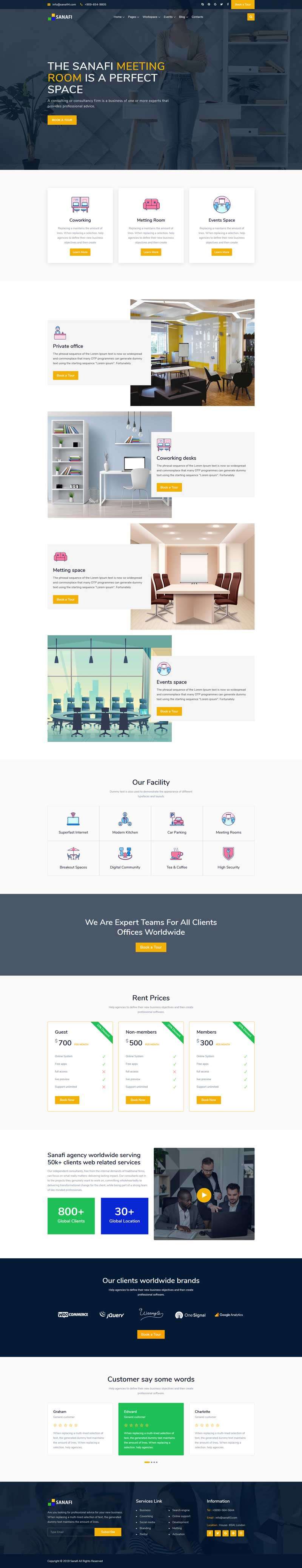 办公室写字楼租赁服务公司html模板