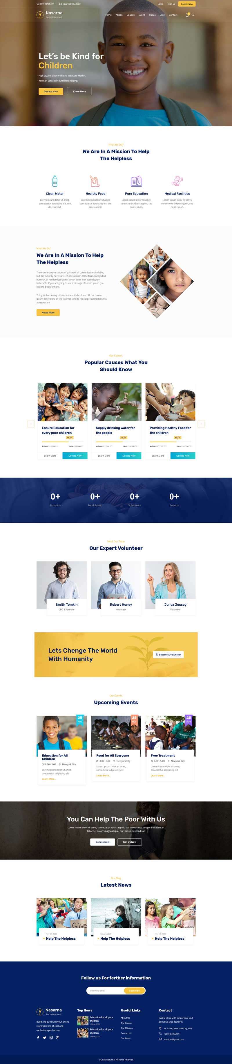 慈善儿童福利院通用bootstrapl网页模板