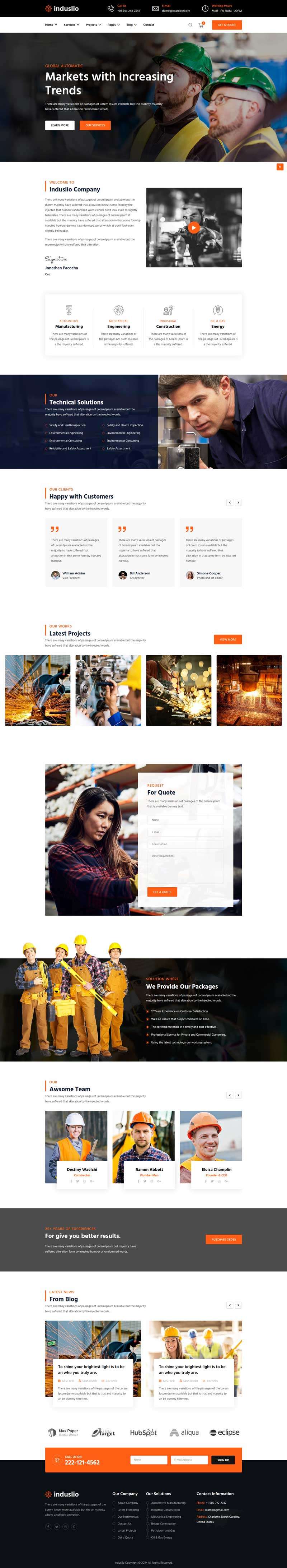 钢铁冶炼企业响应式html5网站模板