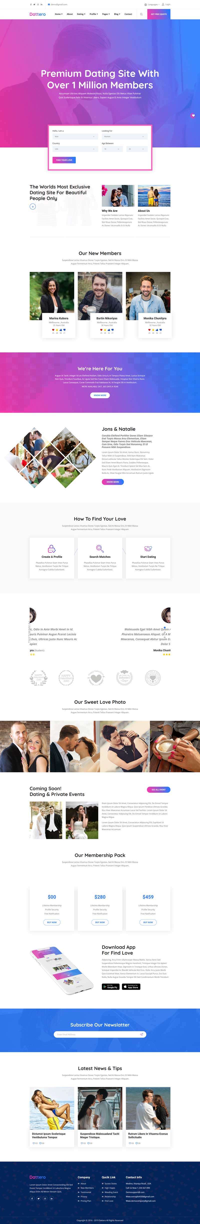 大气婚恋交友平台html5网站模板