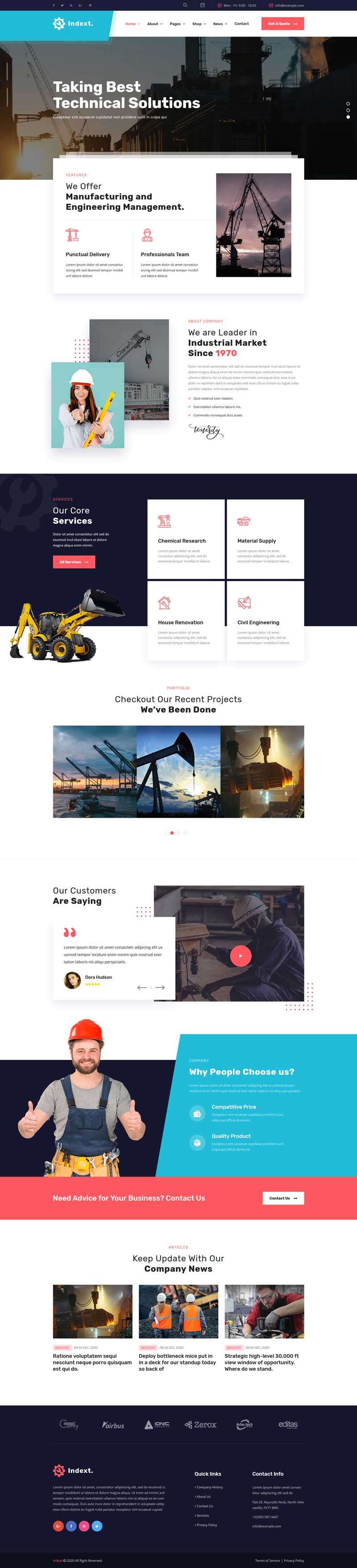 大型机械工程施工服务集团企业html模板