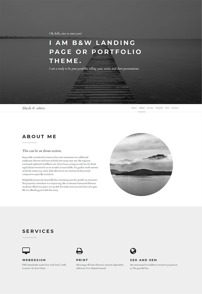 黑白风产品展示企业通用html单页模板