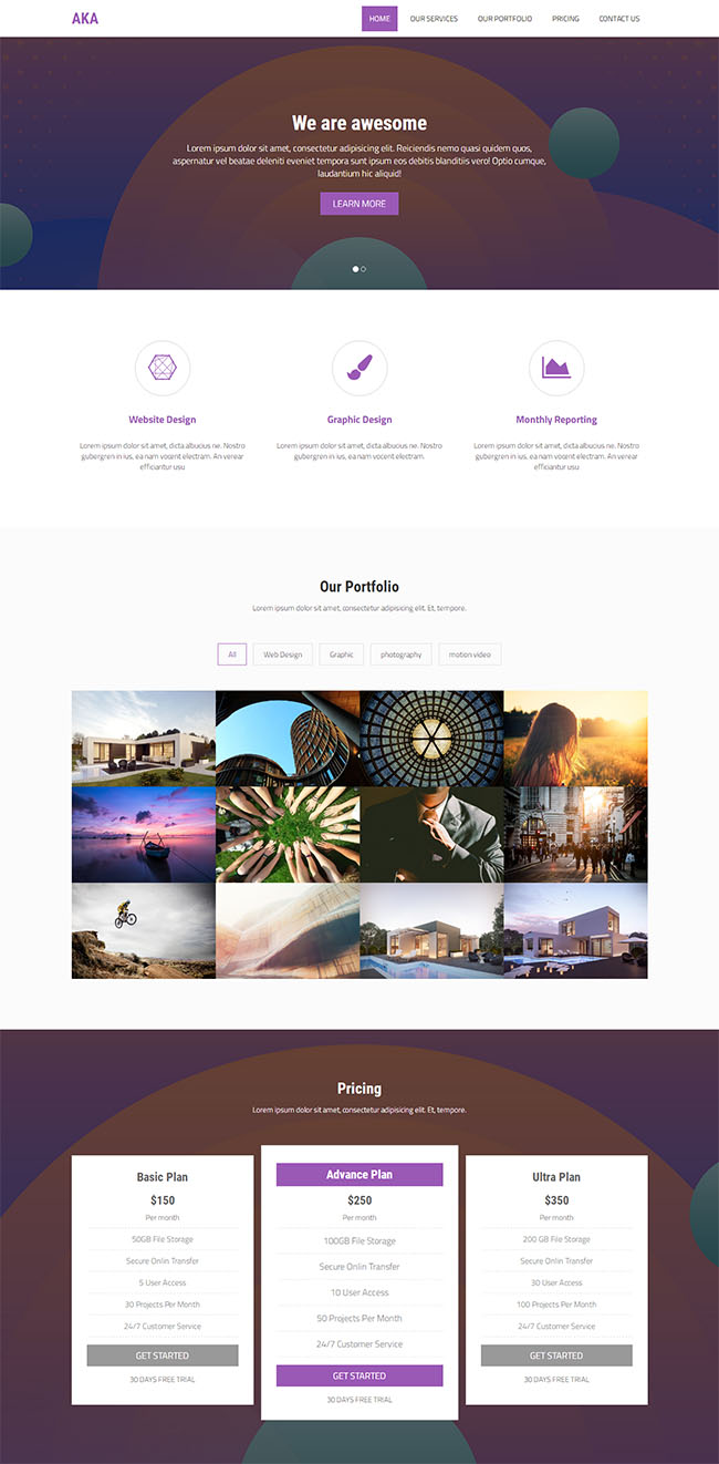 企业通用项目产品展示公司html单页模板